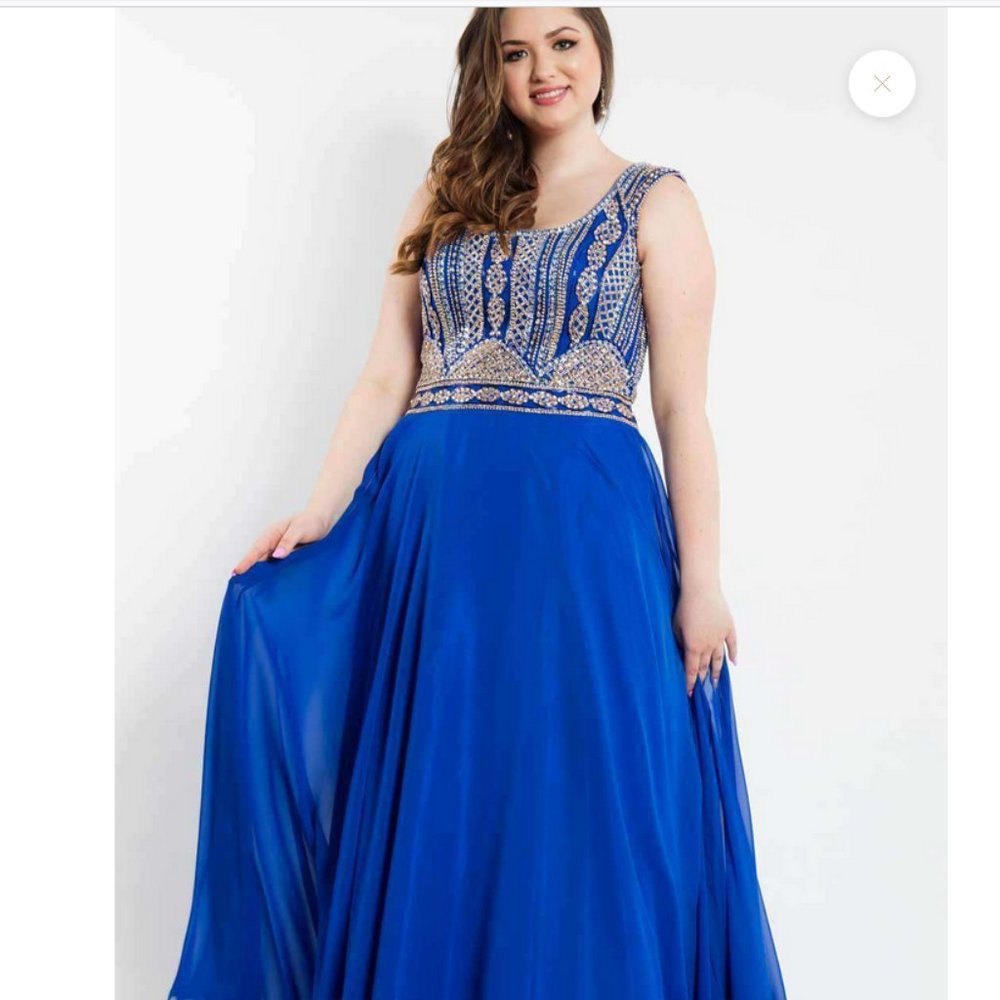 Rachel Allan 7810 Formal Royal Blue Gown-Size 16